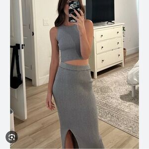 Zara two piece sparkly silver set